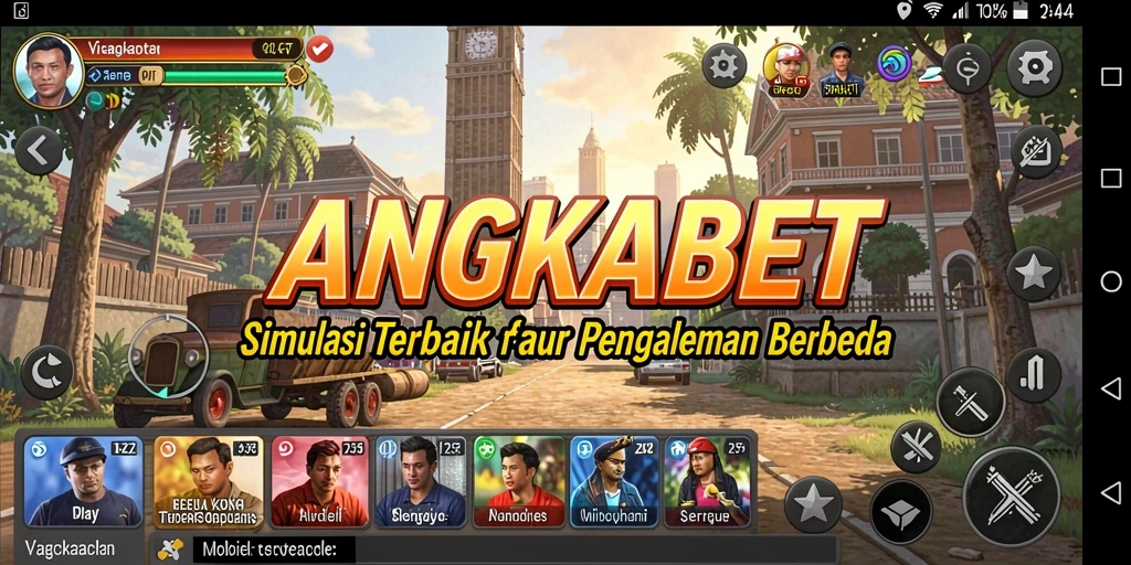 Tampilan gameplay ANGKABET dengan aktivitas simulasi yang seru.