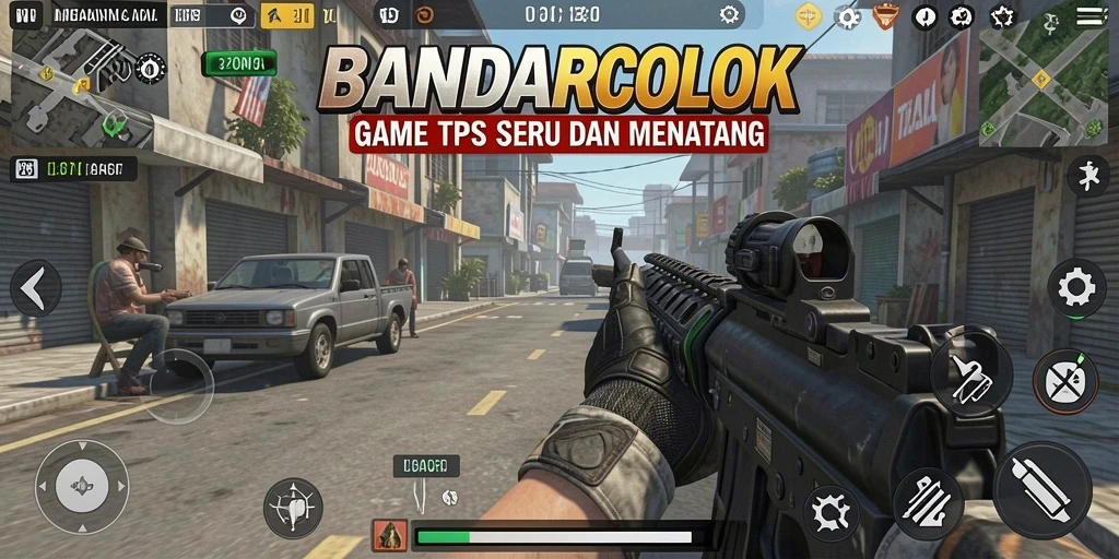 Tampilan aksi seru dari BANDARCOLOK dalam gameplay TPS.