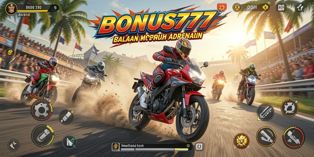 Tampilan menarik dari aksi balapan motor yang mendebarkan.