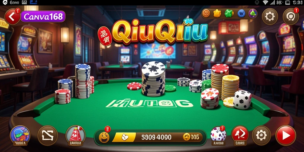 Tampilan gameplay seru dari CANVA168 dengan QiuQiu.