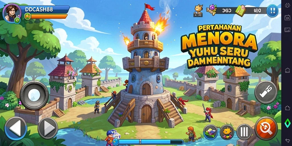Gameplay seru dengan strategi menara yang variatif.