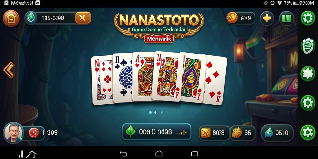 Screenshot utama NANASTOTO menampilkan gameplay Domino yang menarik.