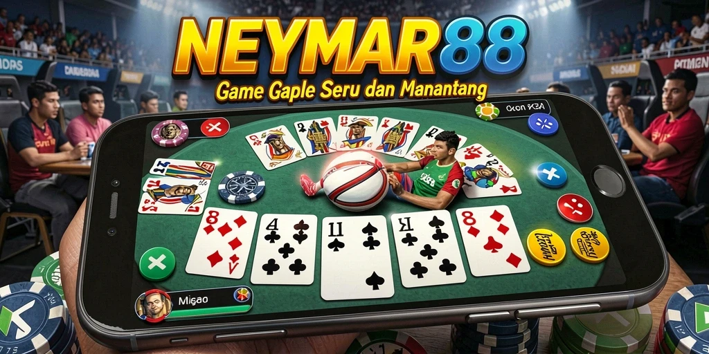 Tampilan gameplay seru di NEYMAR88 dengan suasana Gaple klasik.