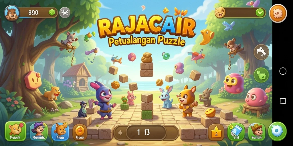 Tampilan gameplay RAJACAIR penuh warna dan interaktif.