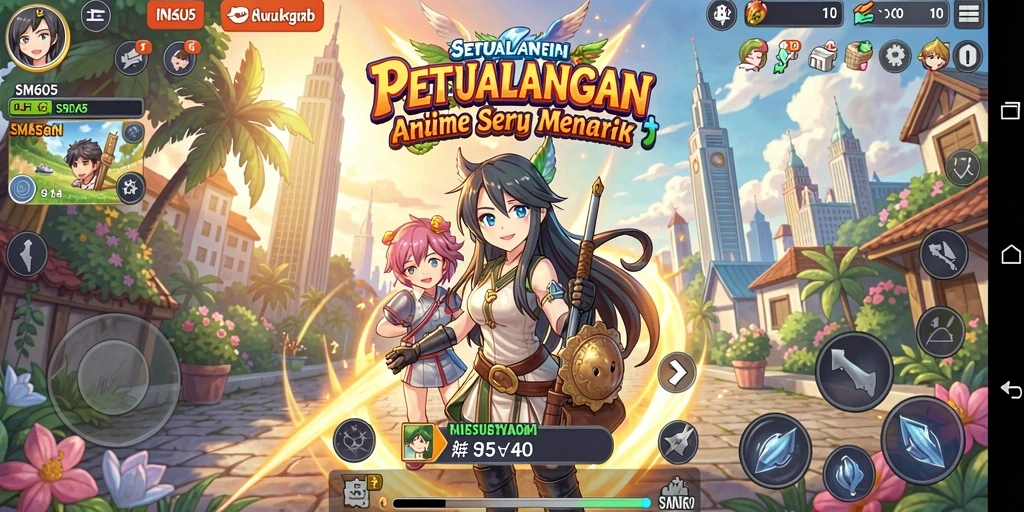 Tampilan gameplay <strong>SM605</strong> yang memukau dan karakter anime yang menawan.