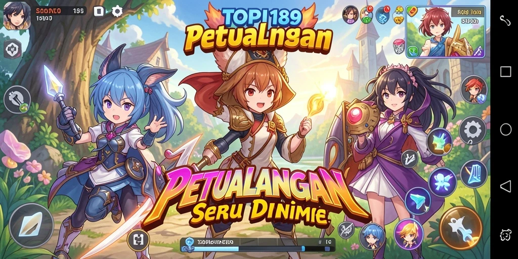 Tampilan gameplay seru di dunia Anime yang menawan.
